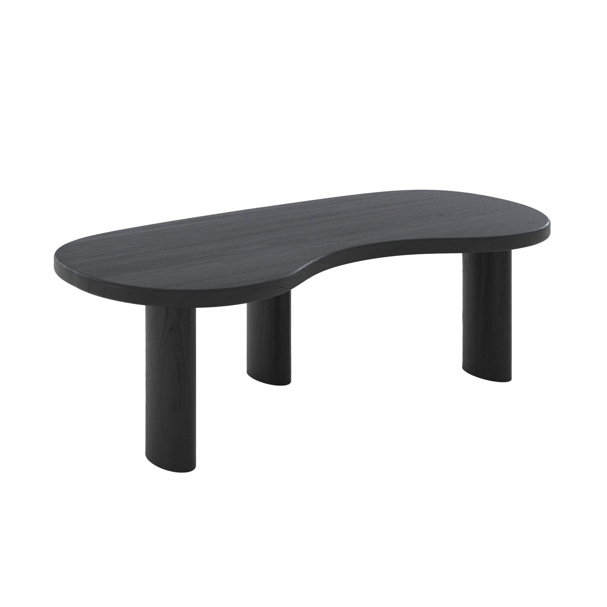 MAISON PAVANE Table basse organique en bois massif de mindi noir-brandan