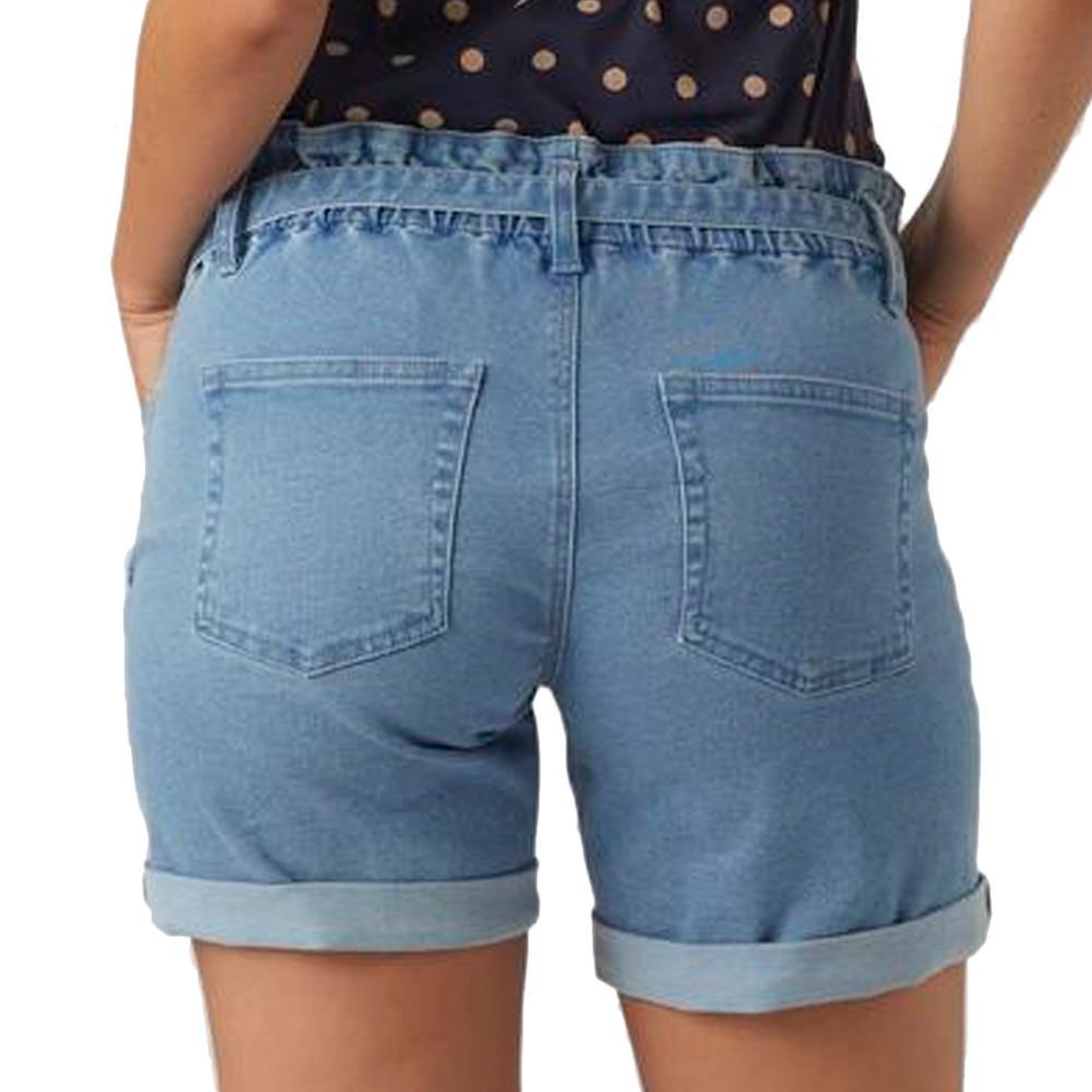 Voir la diapositive 2 : MAMALICIOUS Short de grossesse bleu femme mamalicious belted