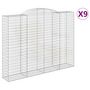Voir la diapositive 2 : VIDAXL Paniers a gabions arques 9 pcs 300x50x220/240 cm fer galvanise