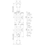 ISEO Verrou 4 points Zenith 1550 haut et bas à bouton cylindre de 45mm gauche ISEO 15500455.5