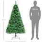 Voir la diapositive 3 : HOMCOM Sapin de Noël artificiel 782 branches épines grand réalisme avec pommes de pin - hauteur 180 cm vert