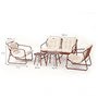 Voir la diapositive 3 : CONCEPT USINE Salon de jardin 4 places terracotta et beige avec tables basses ATRANI