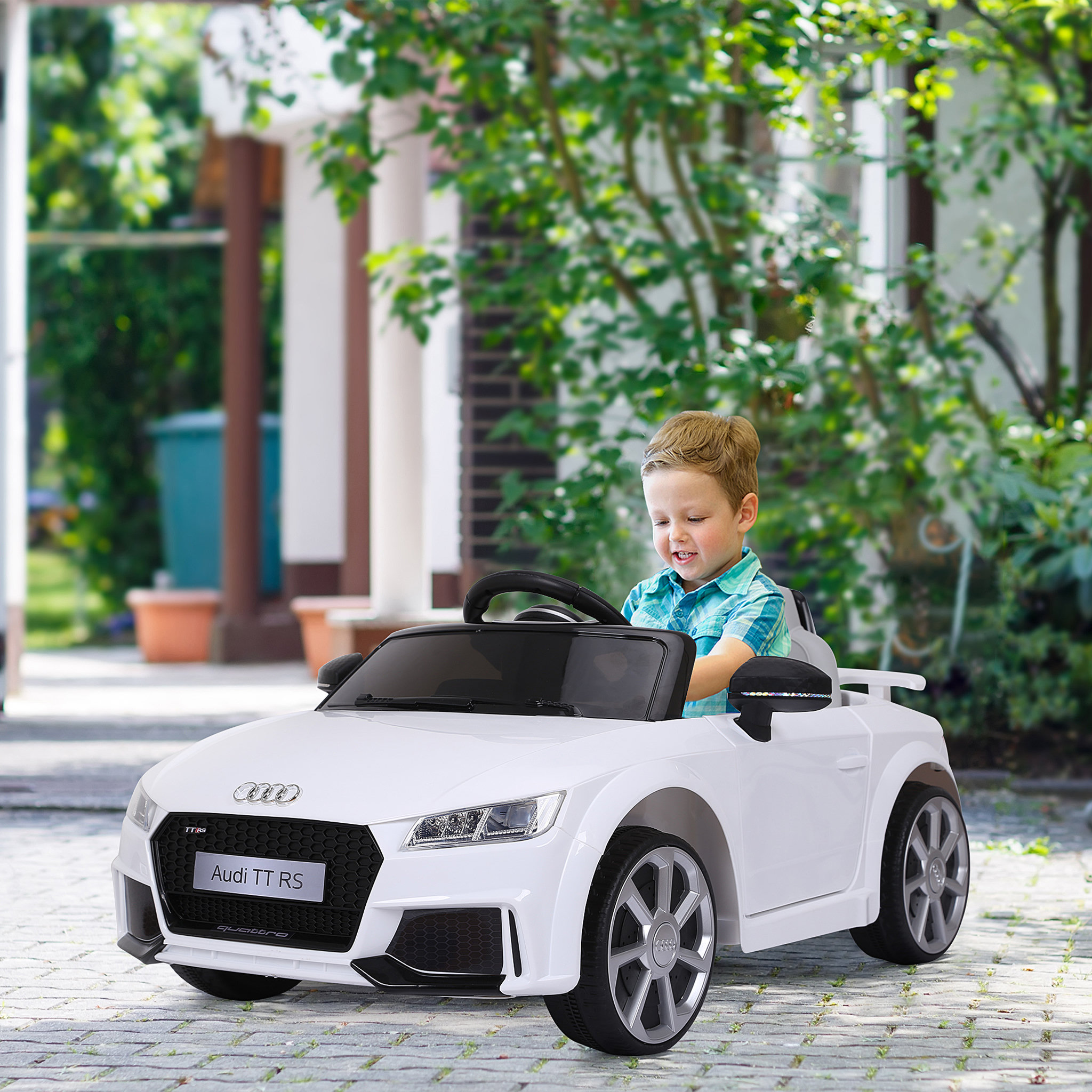 Voir la diapositive 2 : HOMCOM Véhicule électrique enfant TT RS 12 V 35 W V. max. 3 Km/h télécommande effets sonores + lumineux blanc