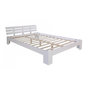 Voir la diapositive 1 : HomeStyle4U Lit double en bois massif 160x200cm blanc pin lit futon a lattes cadre de lit