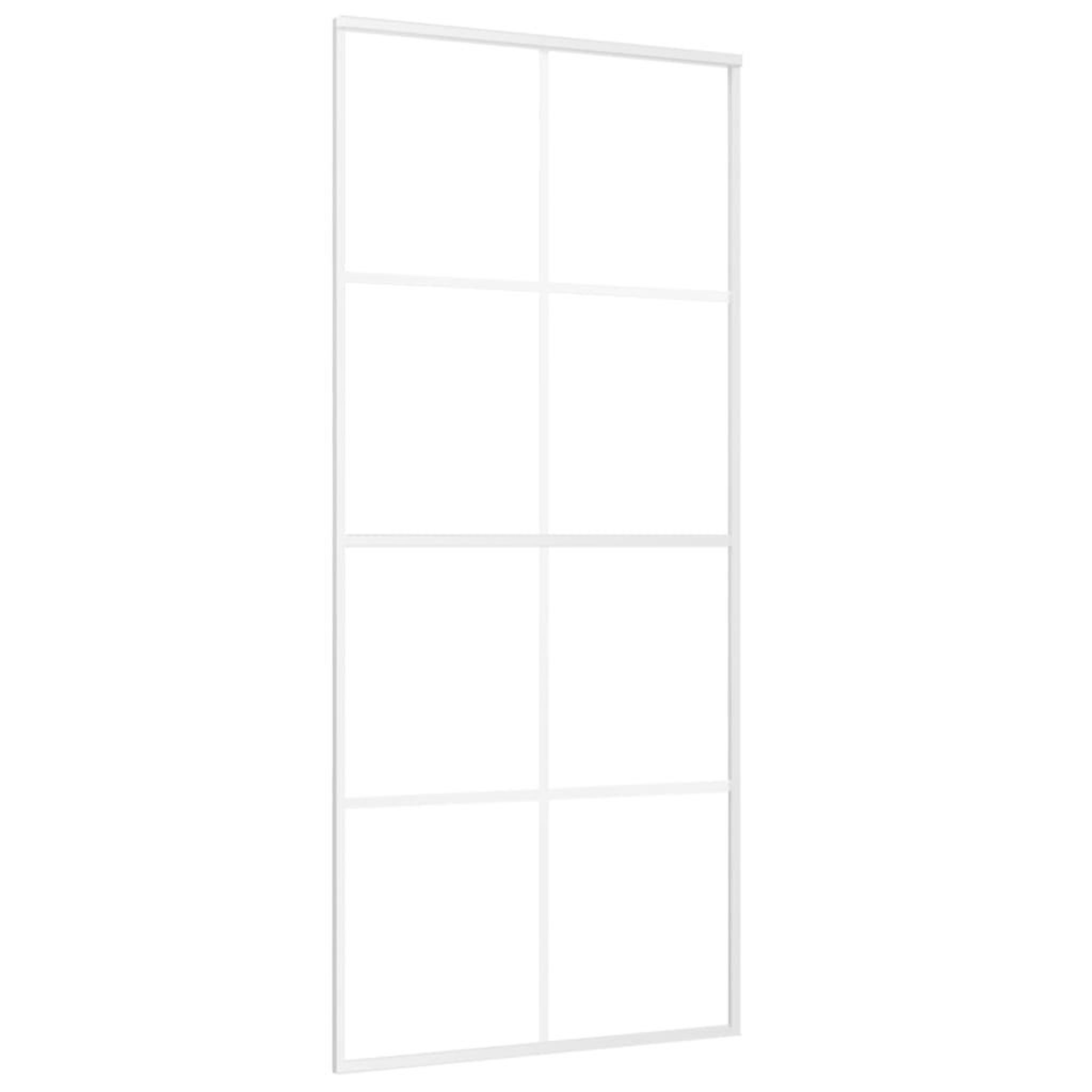 Voir la diapositive 2 : VIDAXL Porte coulissante Verre ESG depoli et aluminium 90x205 cm Blanc