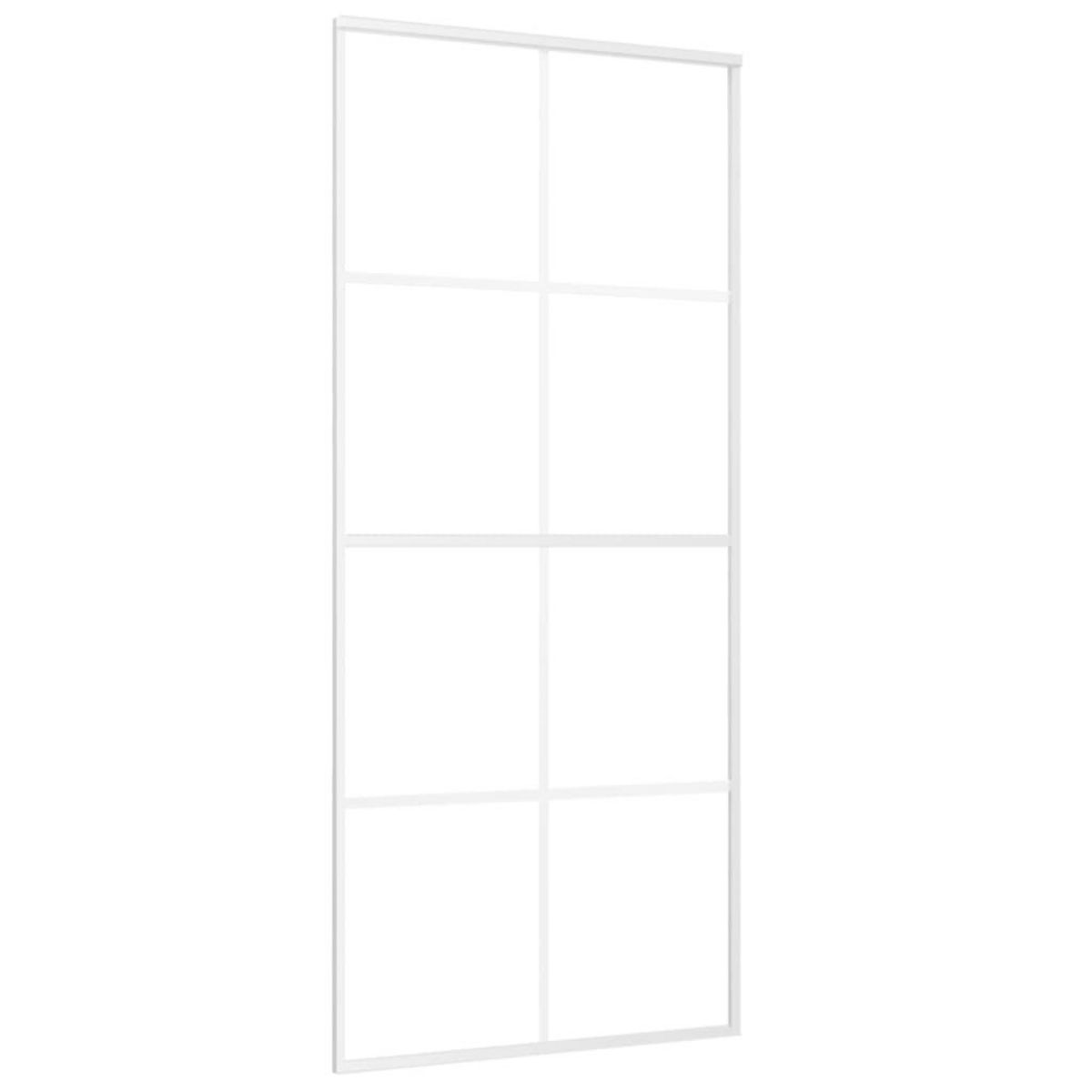 VIDAXL Porte coulissante Verre ESG depoli et aluminium 90x205 cm Blanc