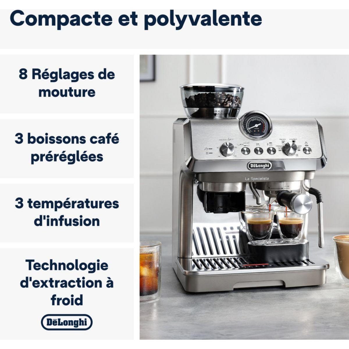 DELONGHI Machine à expresso Specialista Arte Evo EC9255.M Metal