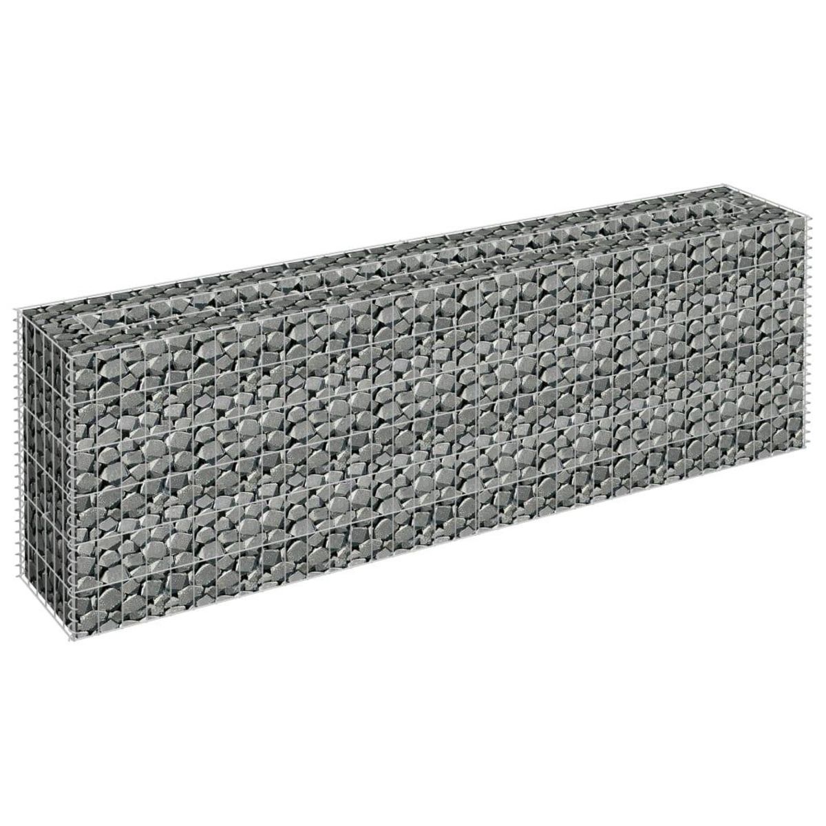 VIDAXL Lit sureleve a gabion Acier galvanise 180x30x60 cm