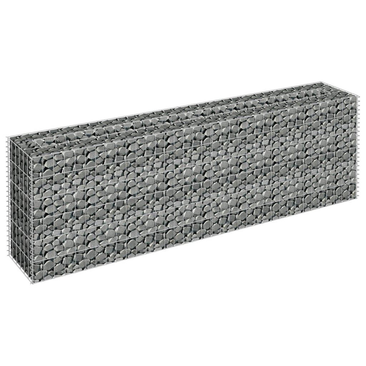 VIDAXL Lit sureleve a gabion Acier galvanise 180x30x60 cm