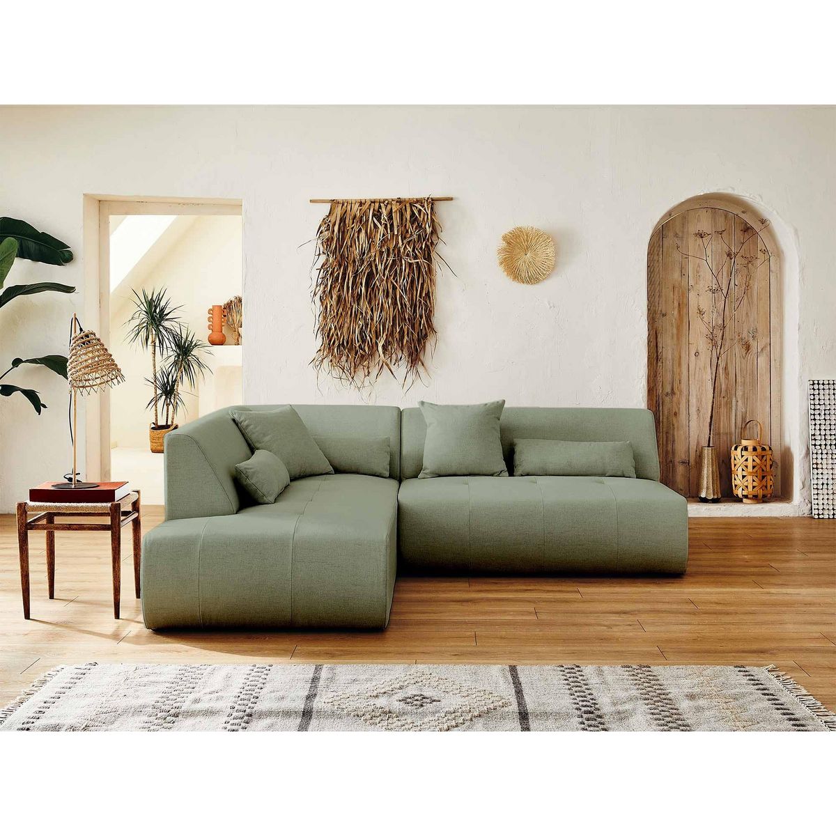 LISA DESIGN Onyx - canapé modulable d'angle gauche 5 places - en tissu