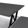 Voir la diapositive 5 : ID MARKET Table basse plateau relevable rectangulaire ELEA avec coffre bois blanc et gris