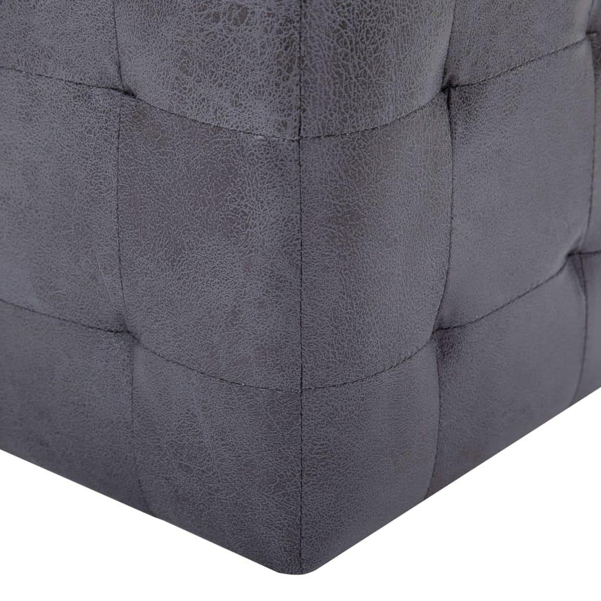 Voir la diapositive 5 : VIDAXL 2 pcs Tables de chevet Gris 30x30x30 cm Similicuir daim