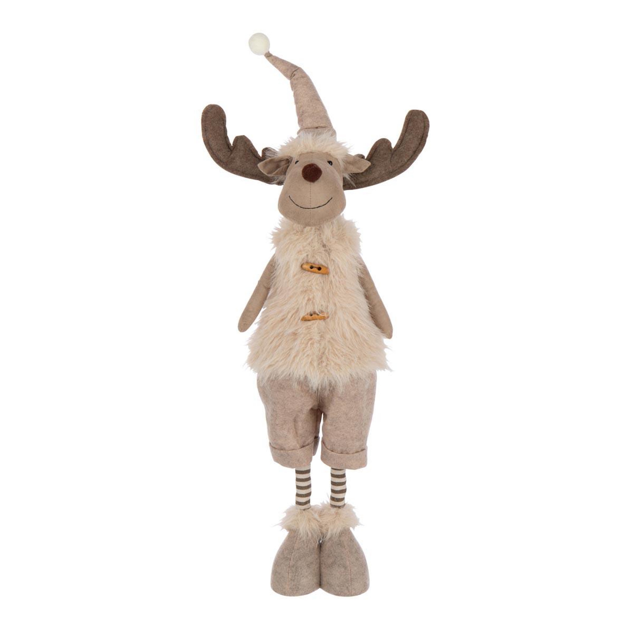 J-LINE Statue élan télescopique  fungo  67cm beige