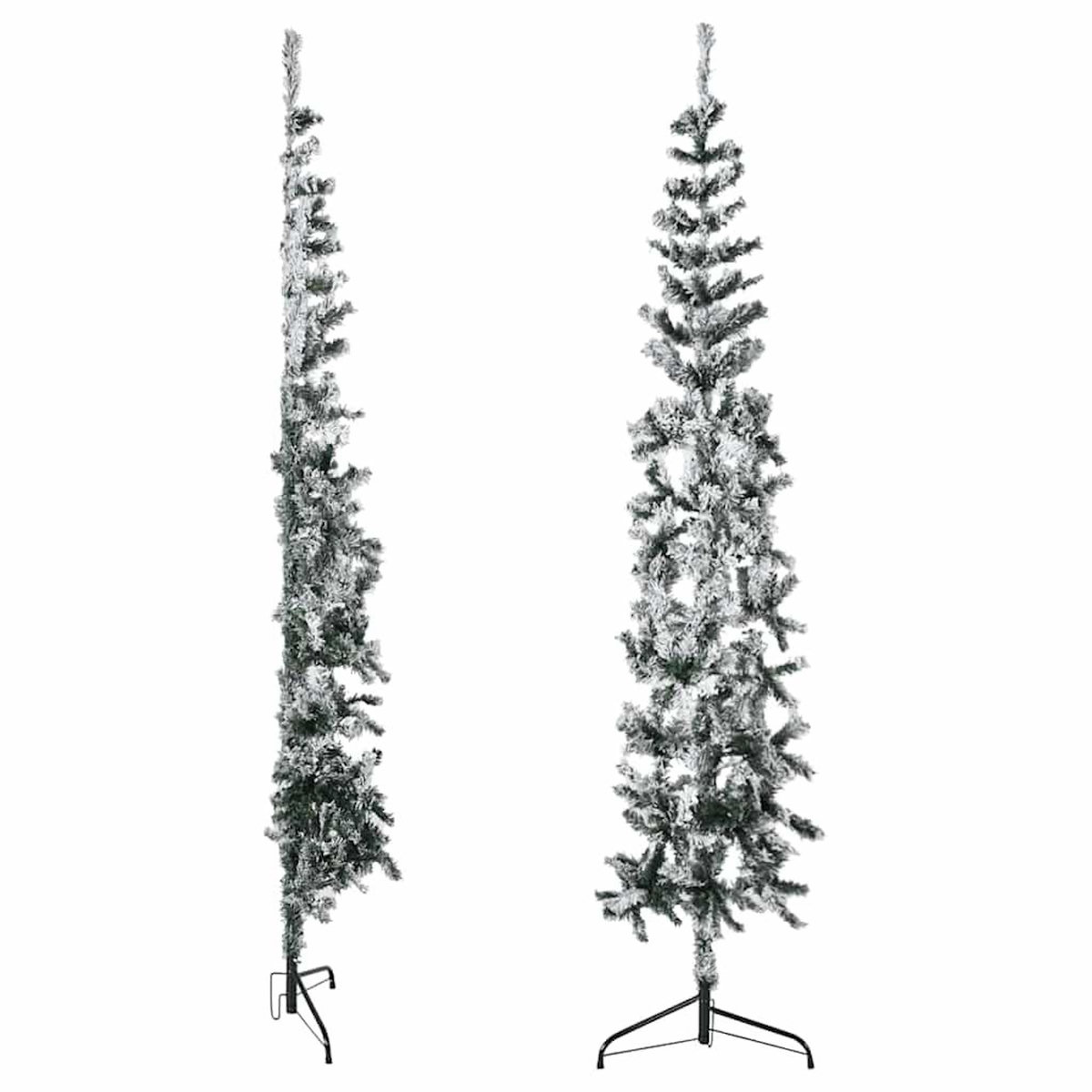 VIDAXL Demi sapin de Noël artificiel mince avec neige floquee 180 cm