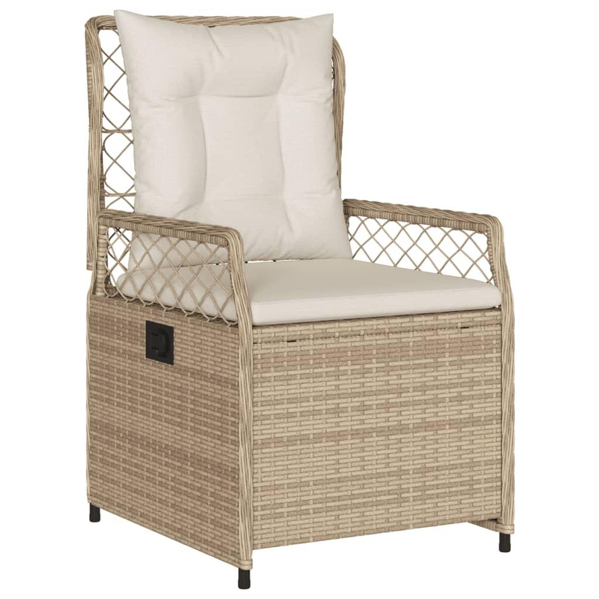 Voir la diapositive 3 : VIDAXL Ensemble a manger de jardin avec coussins 5pcs Beige poly rotin