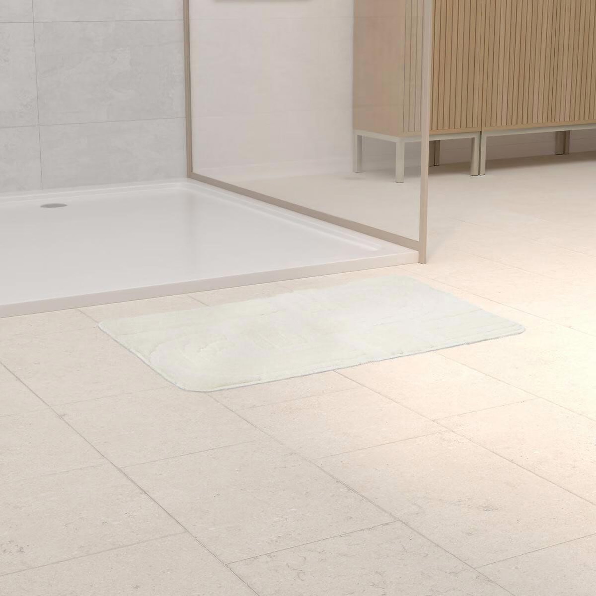 Voir la diapositive 2 : FIVE Tapis de bain design  strio  50x75cm blanc