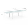 Voir la diapositive 5 : ID MARKET Salon de jardin MADRID table extensible 135-270 CM et 12 chaises empilables blanc et beige