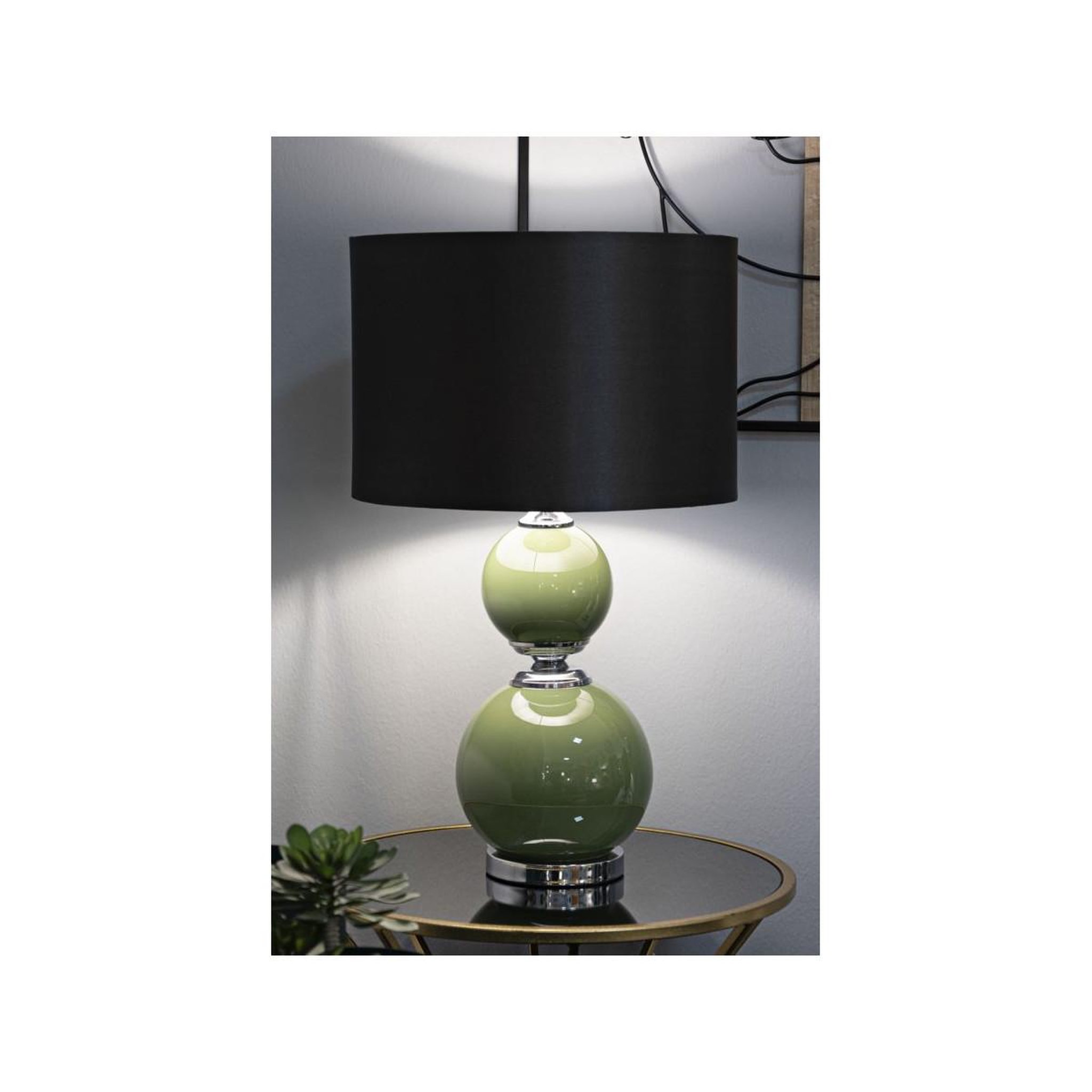 Voir la diapositive 5 : Paris Prix Lampe à poser en verre  eva two  65cm vert & noir