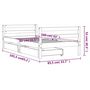 Voir la diapositive 6 : VIDAXL Cadre de lit pour enfant tiroirs blanc 80x160cm bois pin massif