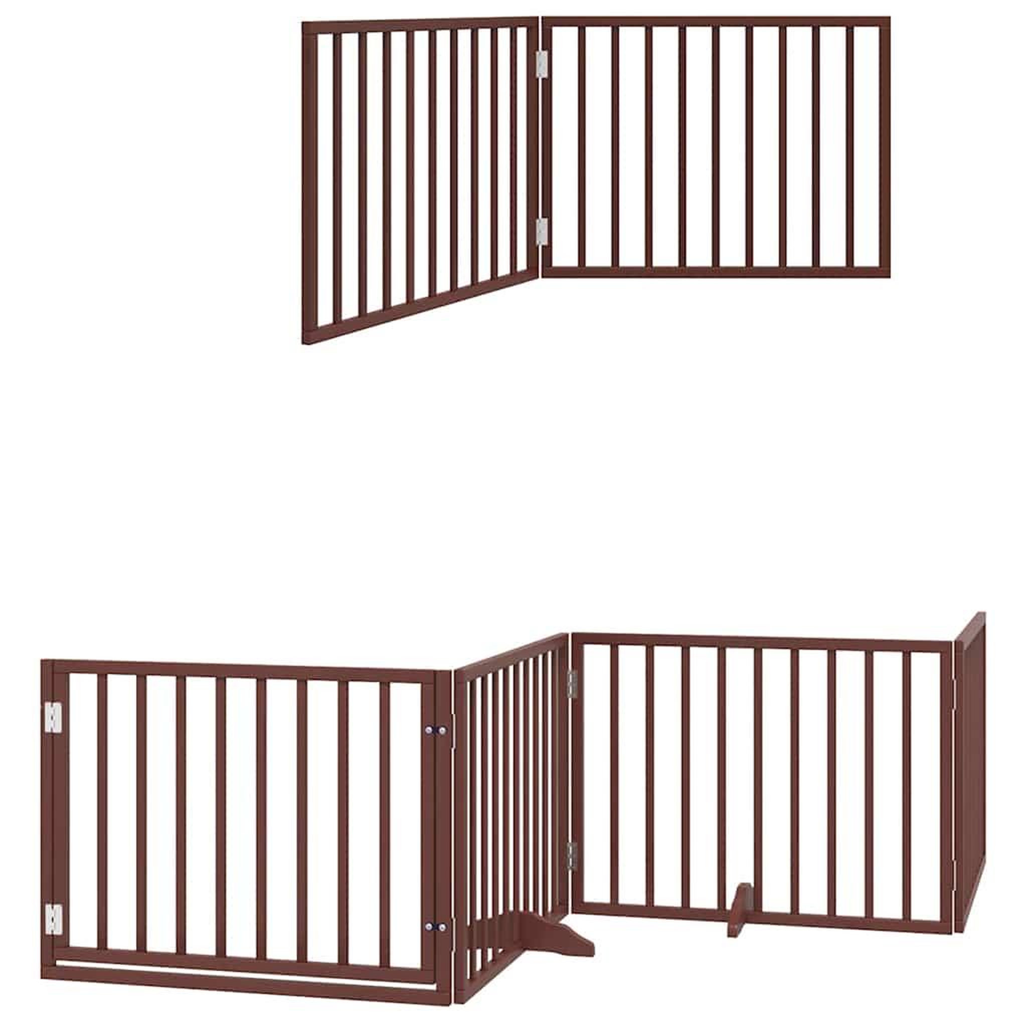 Voir la diapositive 6 : VIDAXL Barriere pour chien avec porte pliable 6 panneaux bois peuplier
