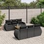 Voir la diapositive 1 : VIDAXL Salon de jardin 7 pcs avec coussins noir resine tressee