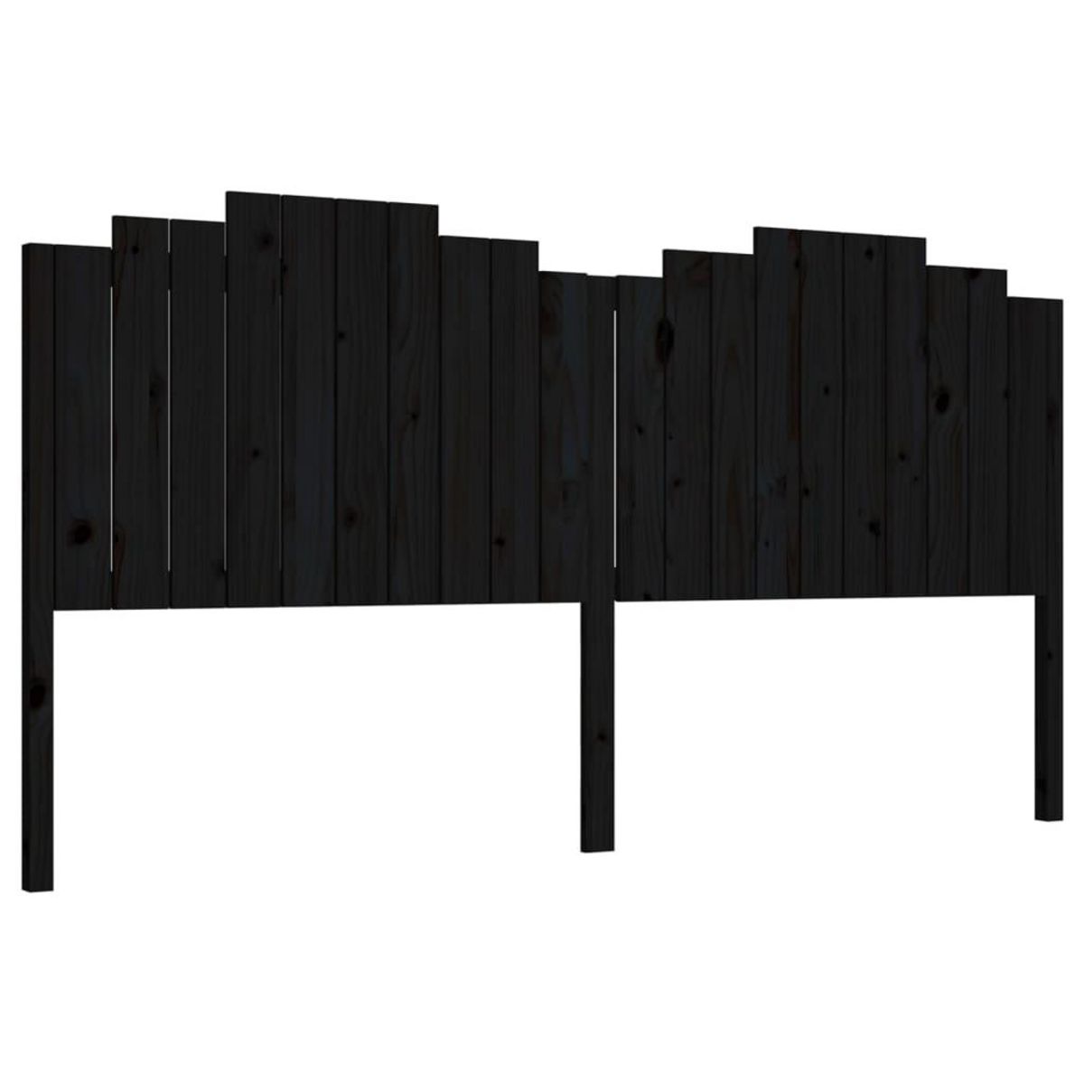 VIDAXL Tete de lit Noir 206x4x110 cm Bois massif de pin