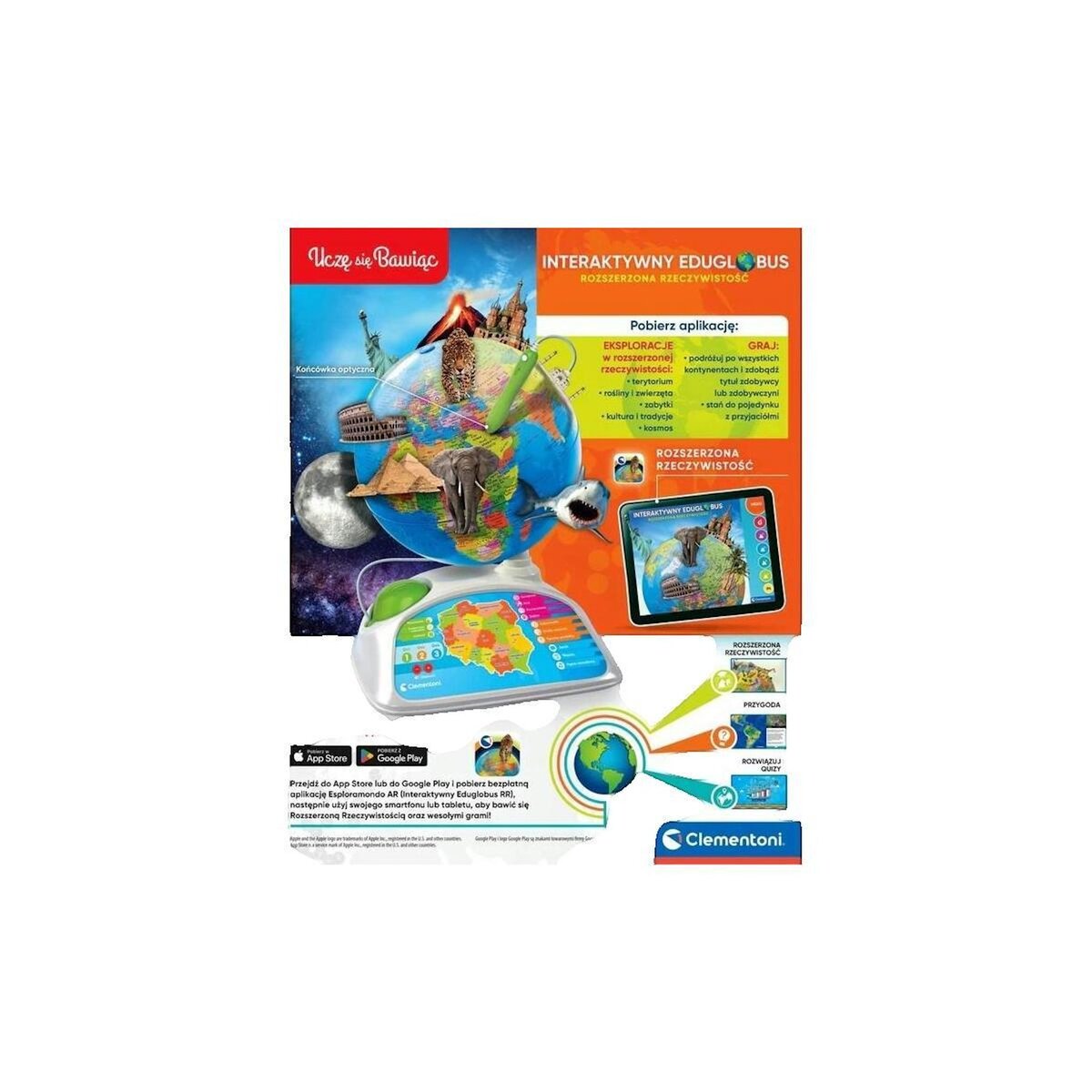 CLEMENTONI Jouet éducatif interactif Clementoni Eduglobos noir