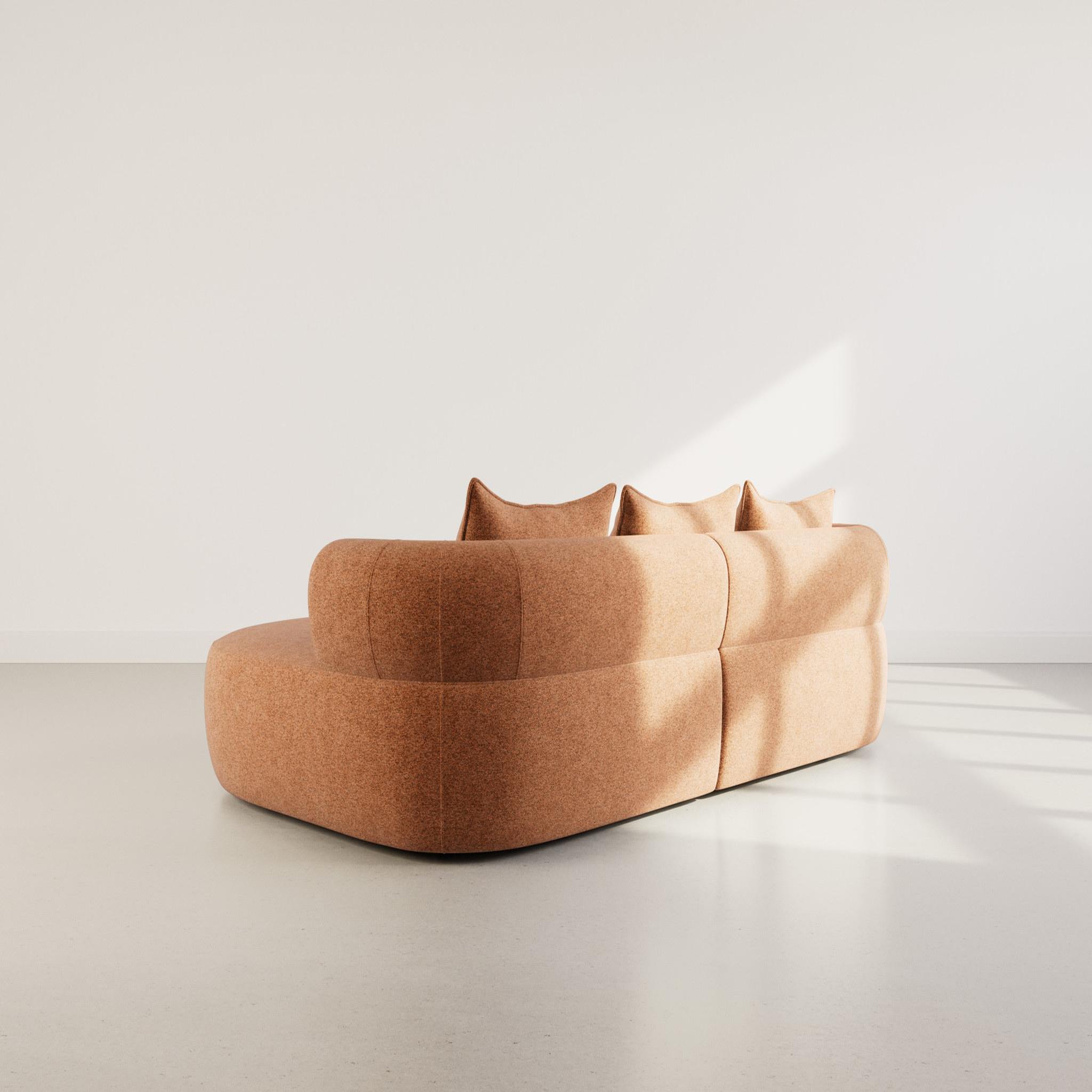 Voir la diapositive 5 : BEST MOBILIER Angela - canapé d'angle droit 4 places en velours texturé