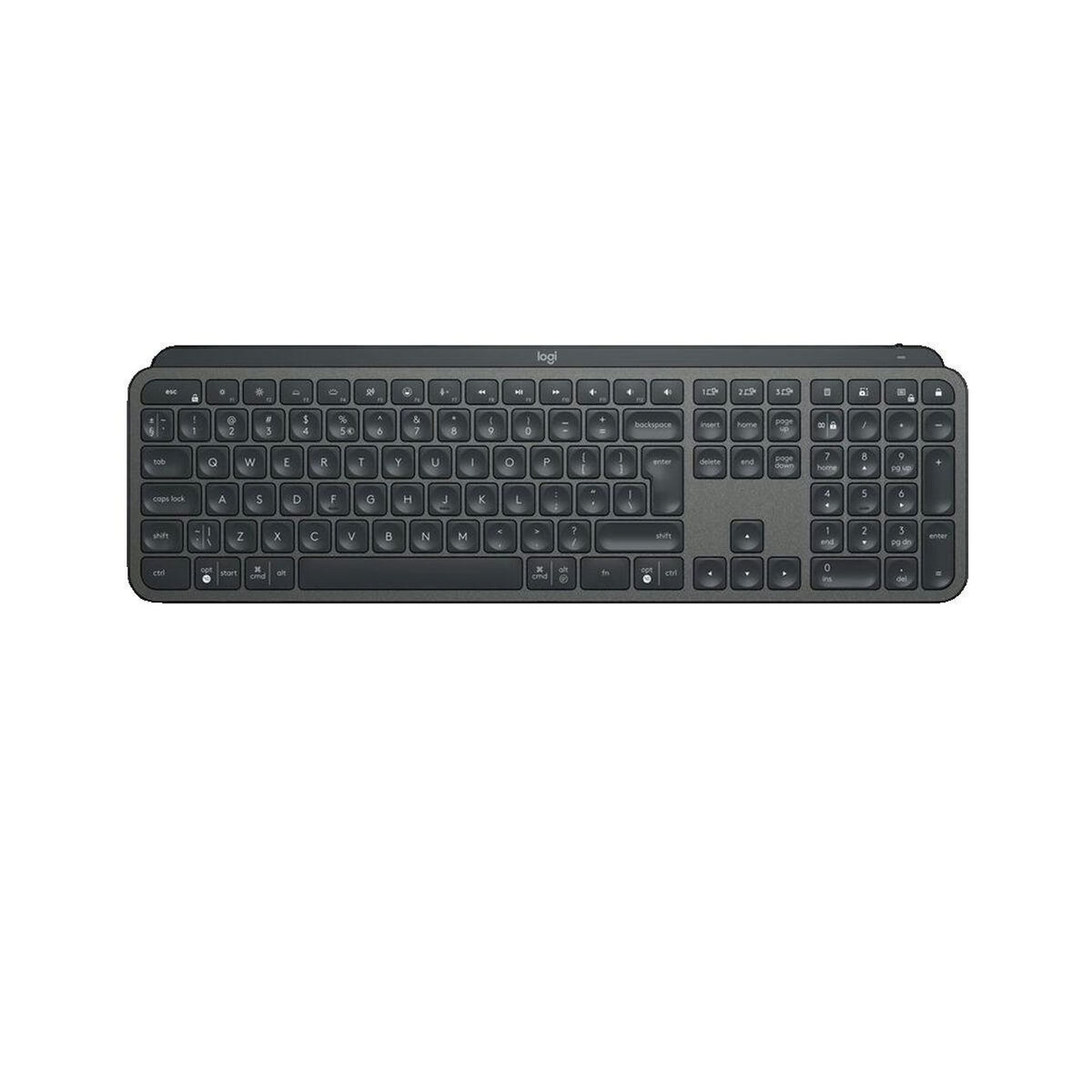 Logitech Clavier Logitech MX Keys - Sans fil, rétroéclairé, Bluetooth, QWERTY US International, Graphite