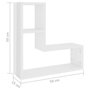 Voir la diapositive 6 : VIDAXL Etageres murales 2pcs blanc brillant 50x15x50cm bois ingenierie
