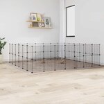 VIDAXL Cage animaux de compagnie a 52 panneaux et porte Noir 35x35 cm