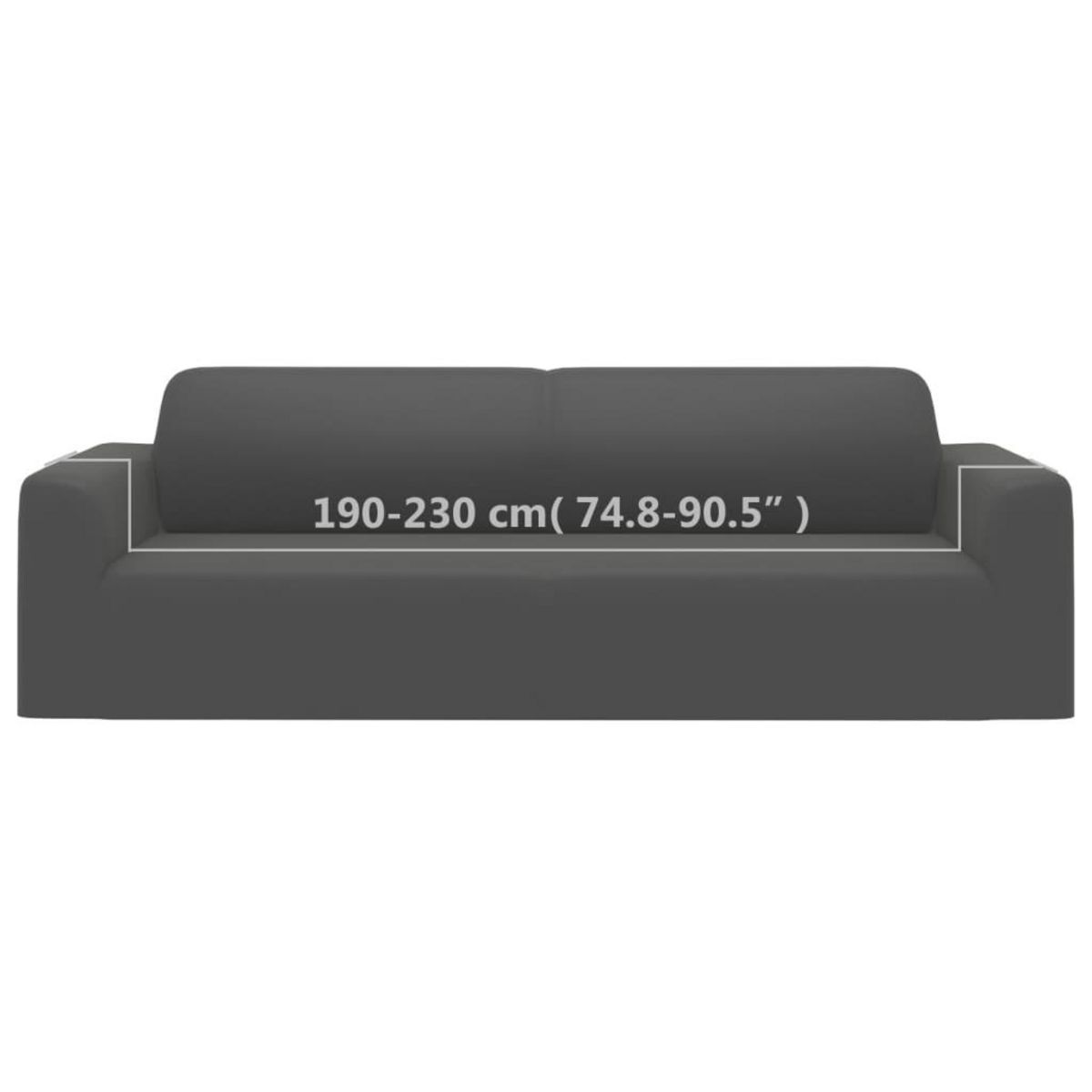 VIDAXL Housse extensible de canape 2places Anthracite Jersey polyester
