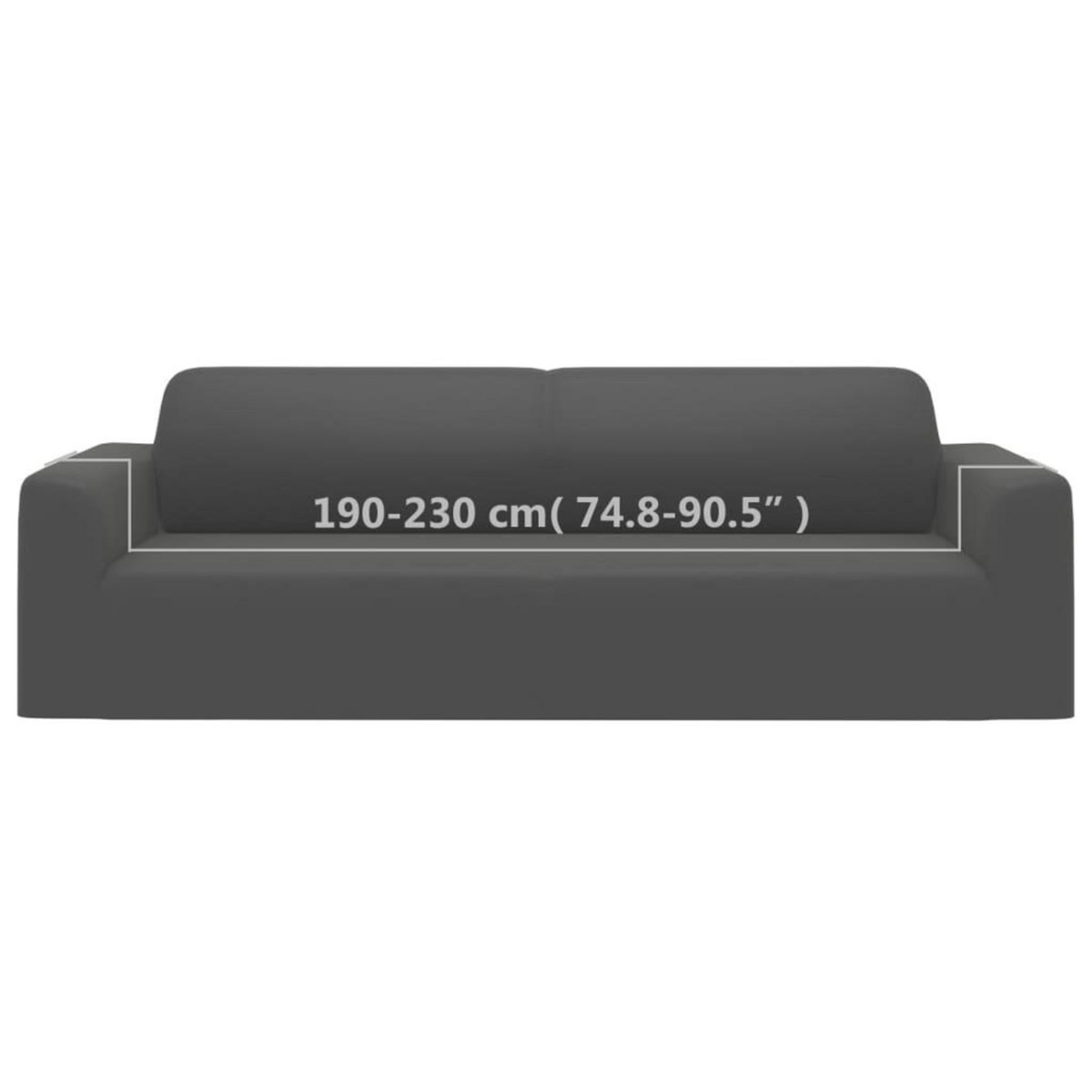 VIDAXL Housse extensible de canape 2places Anthracite Jersey polyester