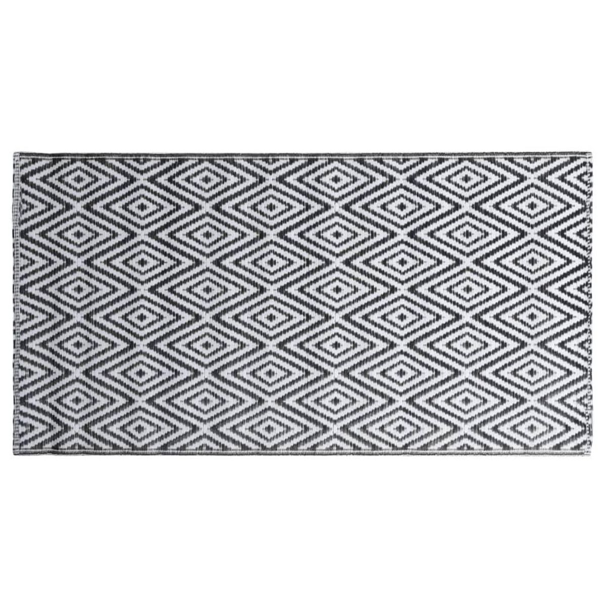 VIDAXL Tapis d'exterieur ARAKIL Blanc et noir 160x230 cm PP