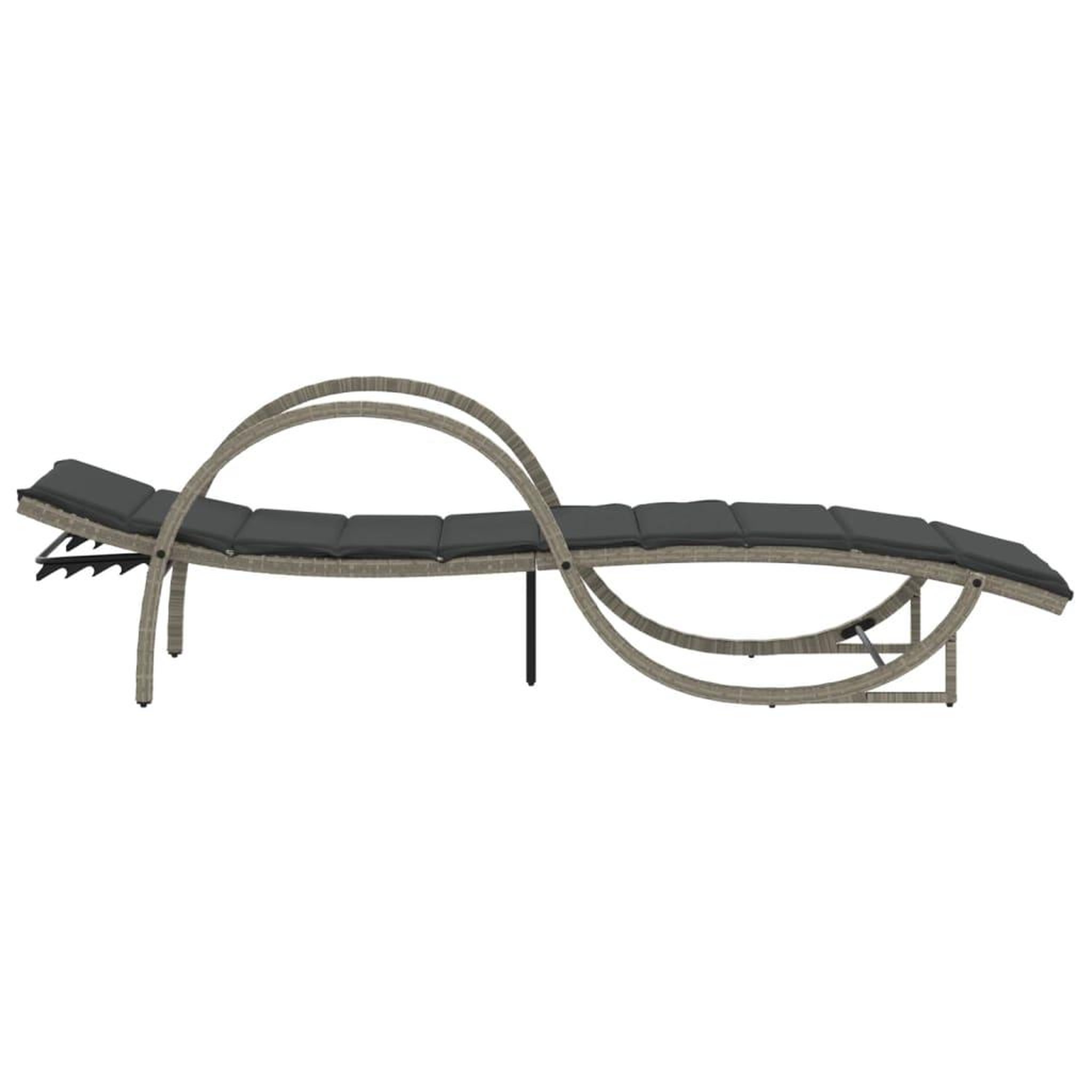 Voir la diapositive 5 : VIDAXL Chaise longue et coussin gris clair 60x199x42 cm resine tressee
