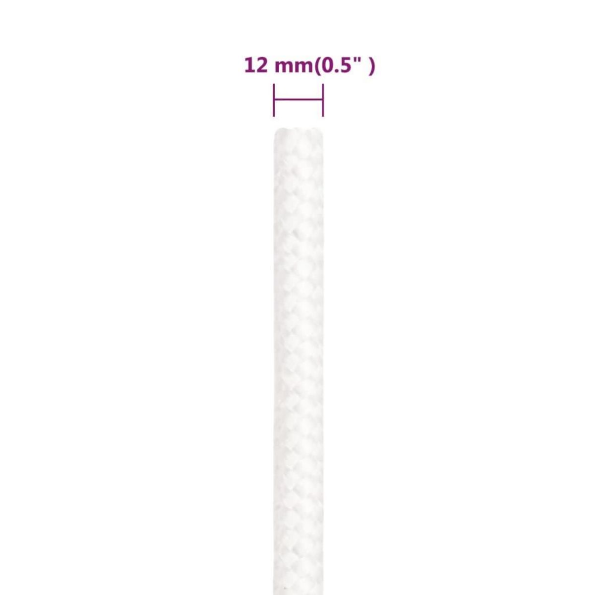 VIDAXL Corde de bateau Blanc complet 12 mm 100 m Polypropylene