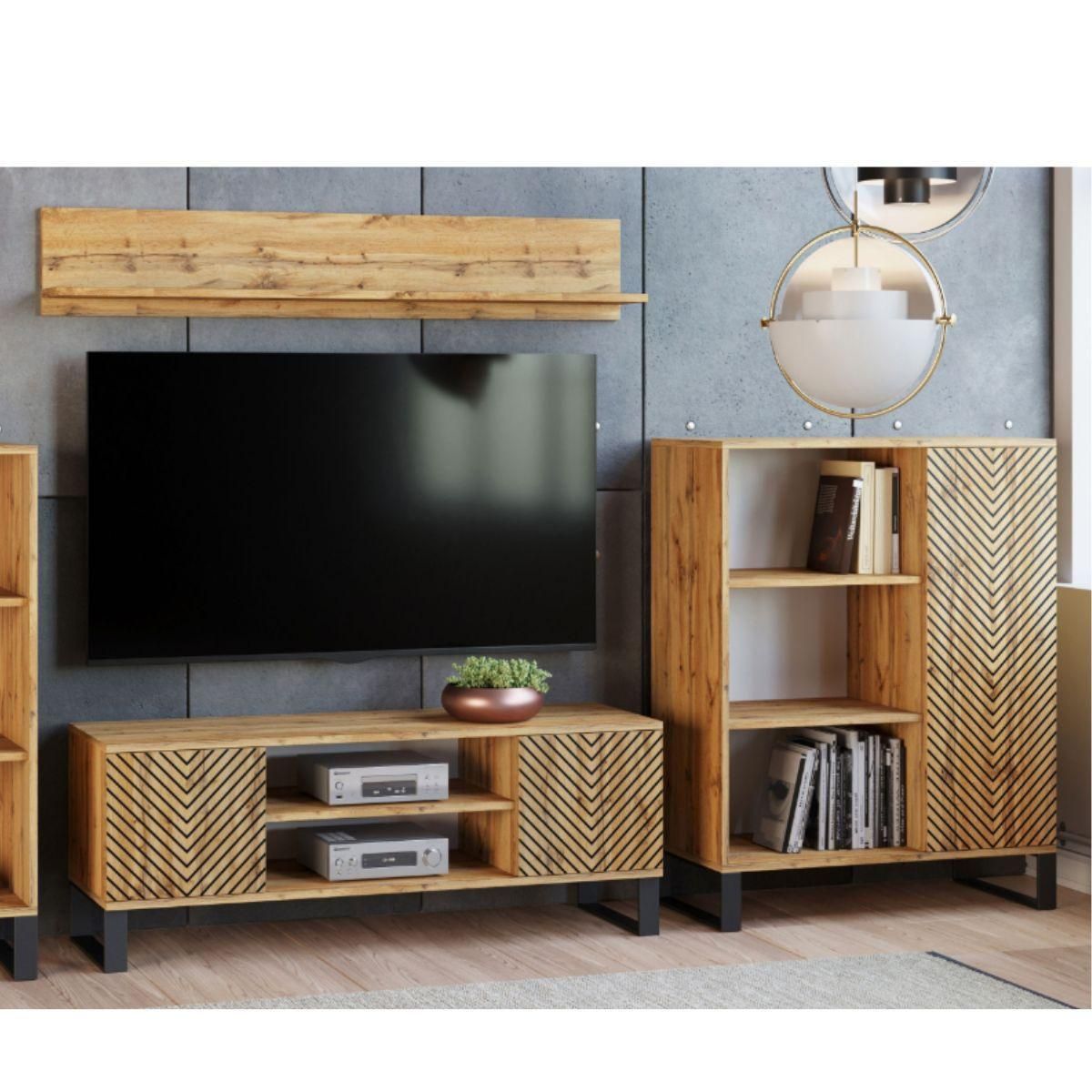 KOBI Bibliothèque Fondi avec Pieds en Métal - Élégance Scandinave pour Votre Salon