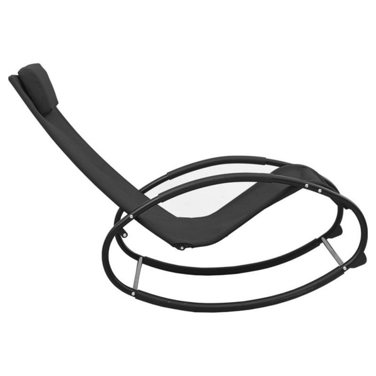 VIDAXL Chaise longue avec oreiller acier et textilène noir