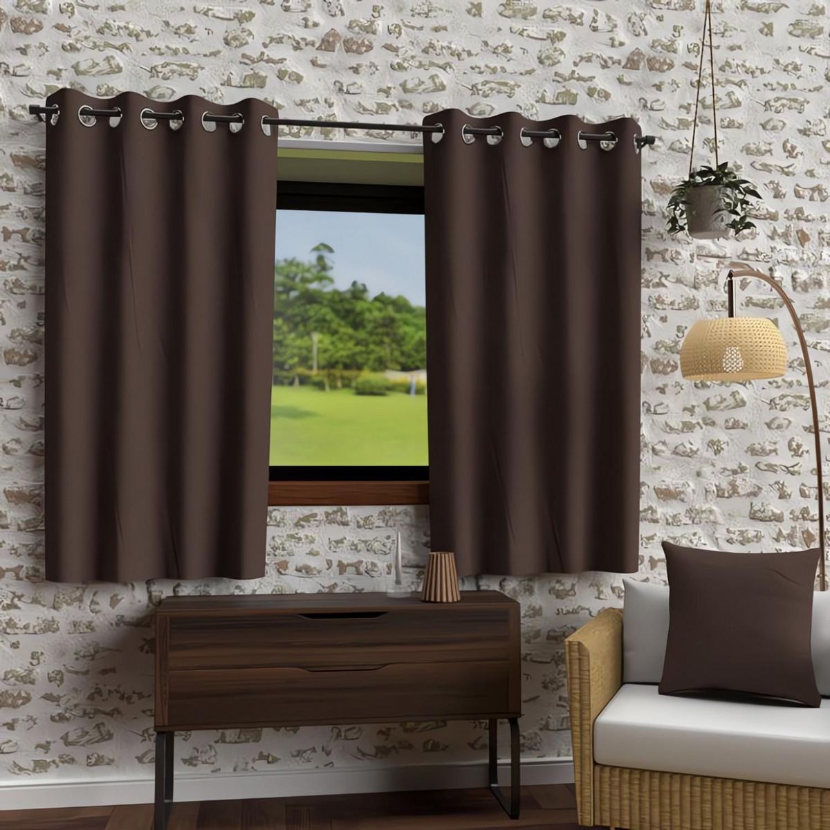 SOLEIL D'OCRE Rideau à oeillets en microfibre lavée BOHEME, par Soleil d'Ocre