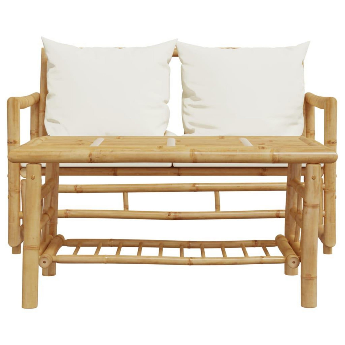 VIDAXL Salon de jardin 2 pcs avec coussins bambou