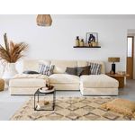 LISA DESIGN Jasper - canapé panoramique modulable - en fausse fourrure côtelée. Coloris disponibles : Beige, Vert, Marron, Gris, Bleu, Orange