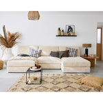 LISA DESIGN Jasper - canapé panoramique modulable - en fausse fourrure côtelée. Coloris disponibles : Marron, Bleu, Gris, Vert, Beige, Orange