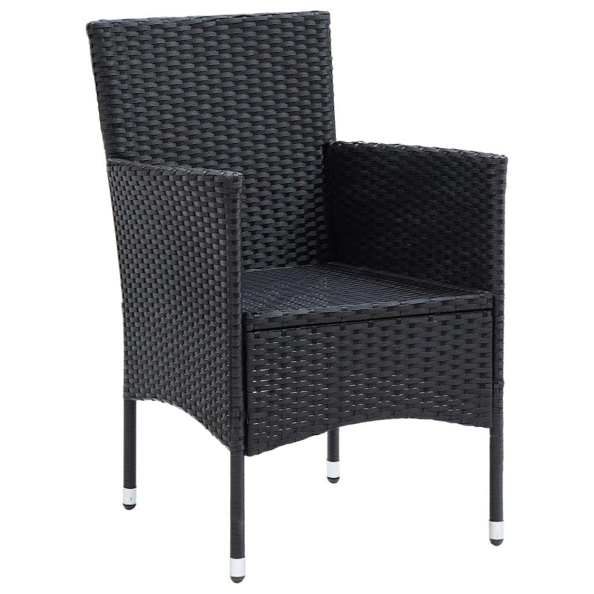 Voir la diapositive 5 : VIDAXL Ensemble a dîner de jardin avec coussins 5 pcs poly rotin noir
