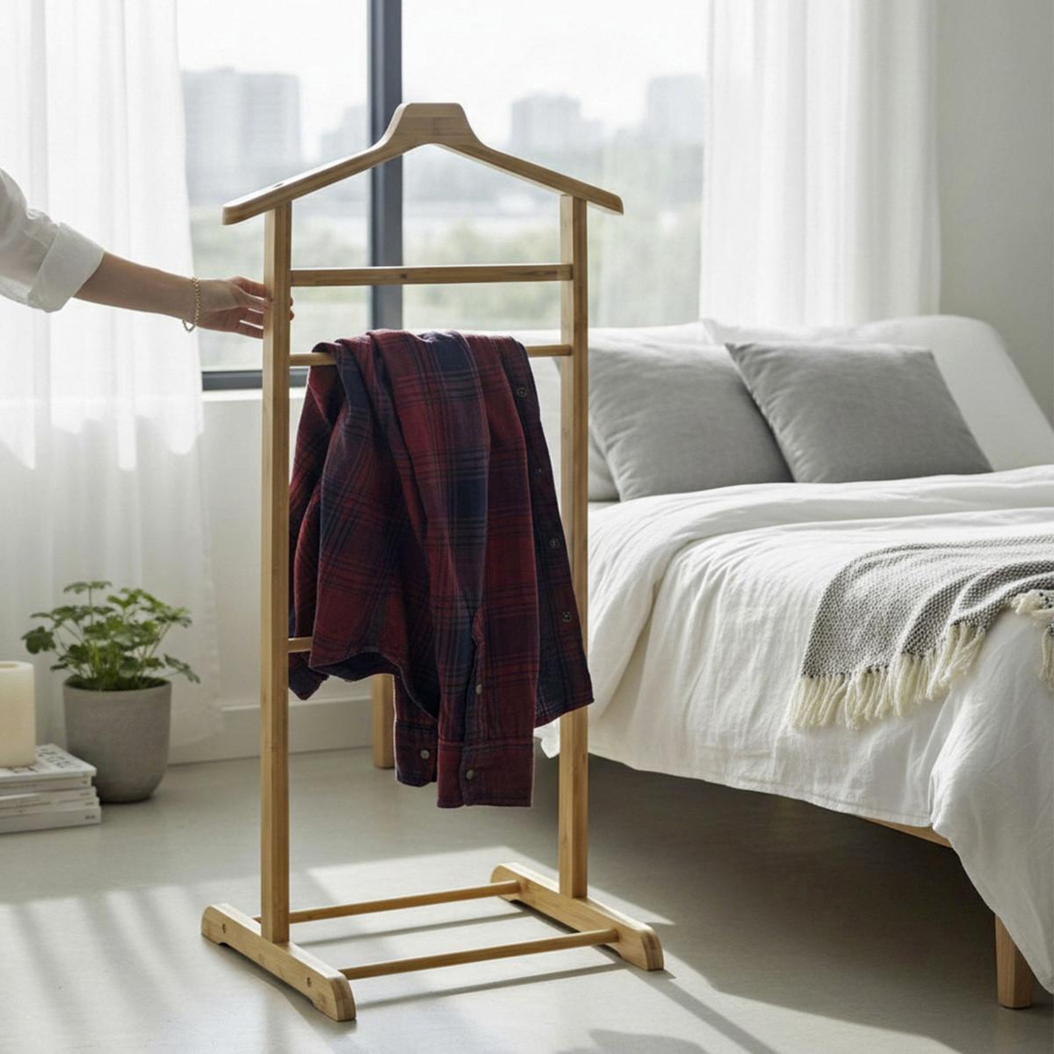 Voir la diapositive 2 : Paris Prix Valet de chambre en bambou  stacy  97cm naturel