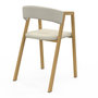 Voir la diapositive 4 : ID MARKET Lot de 4 chaises CAMILLE en métal effet bois et tissu beige avec accoudoirs