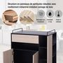 Voir la diapositive 6 : HOMCOM Chariot de service desserte de cuisine à roulettes multi-rangements placard double portes + 3 étagères + niche + tiroir panneaux particules noir chêne