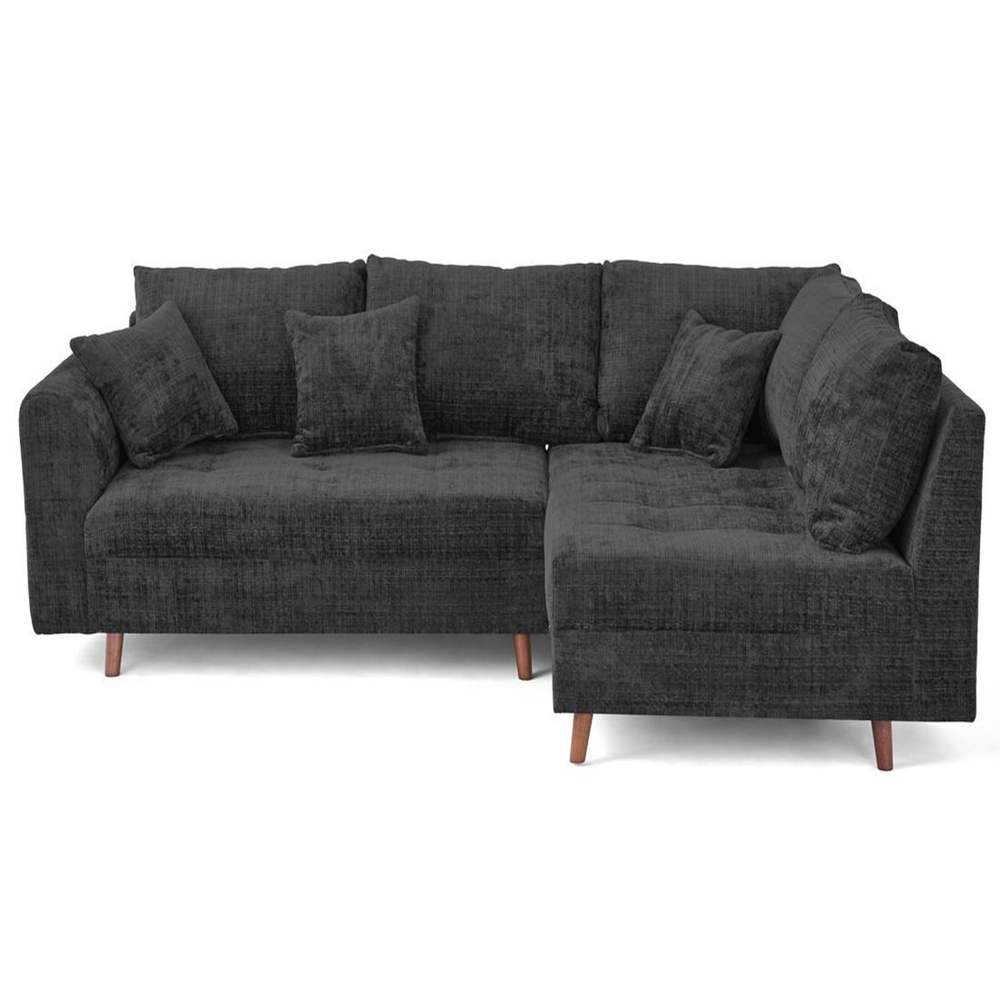 Voir la diapositive 1 : LISA DESIGN Rune - canapé d'angle droit 4 places en velours texturé