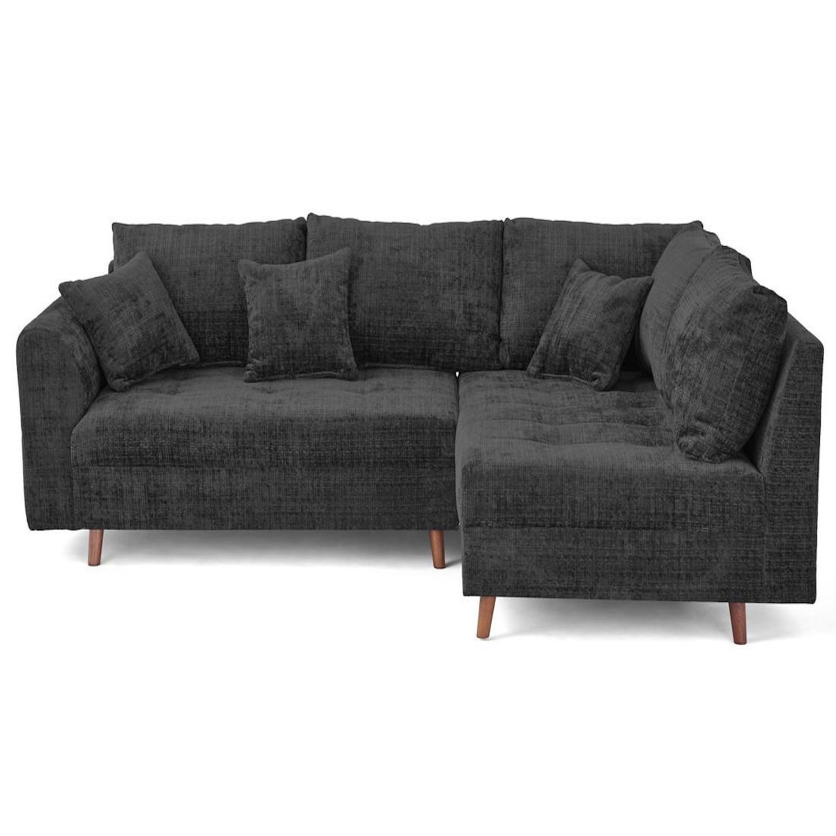 LISA DESIGN Rune - canapé d'angle droit 4 places en velours texturé