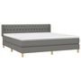 Voir la diapositive 3 : VIDAXL Sommier a lattes de lit avec matelas Gris fonce 180x200cm Tissu