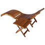 VIDAXL Chaise longue de jardin avec table et coussin Bois d'acacia